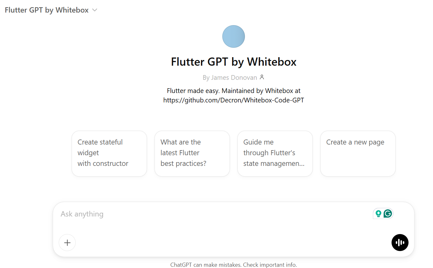 Flutter GPT by Whitebox