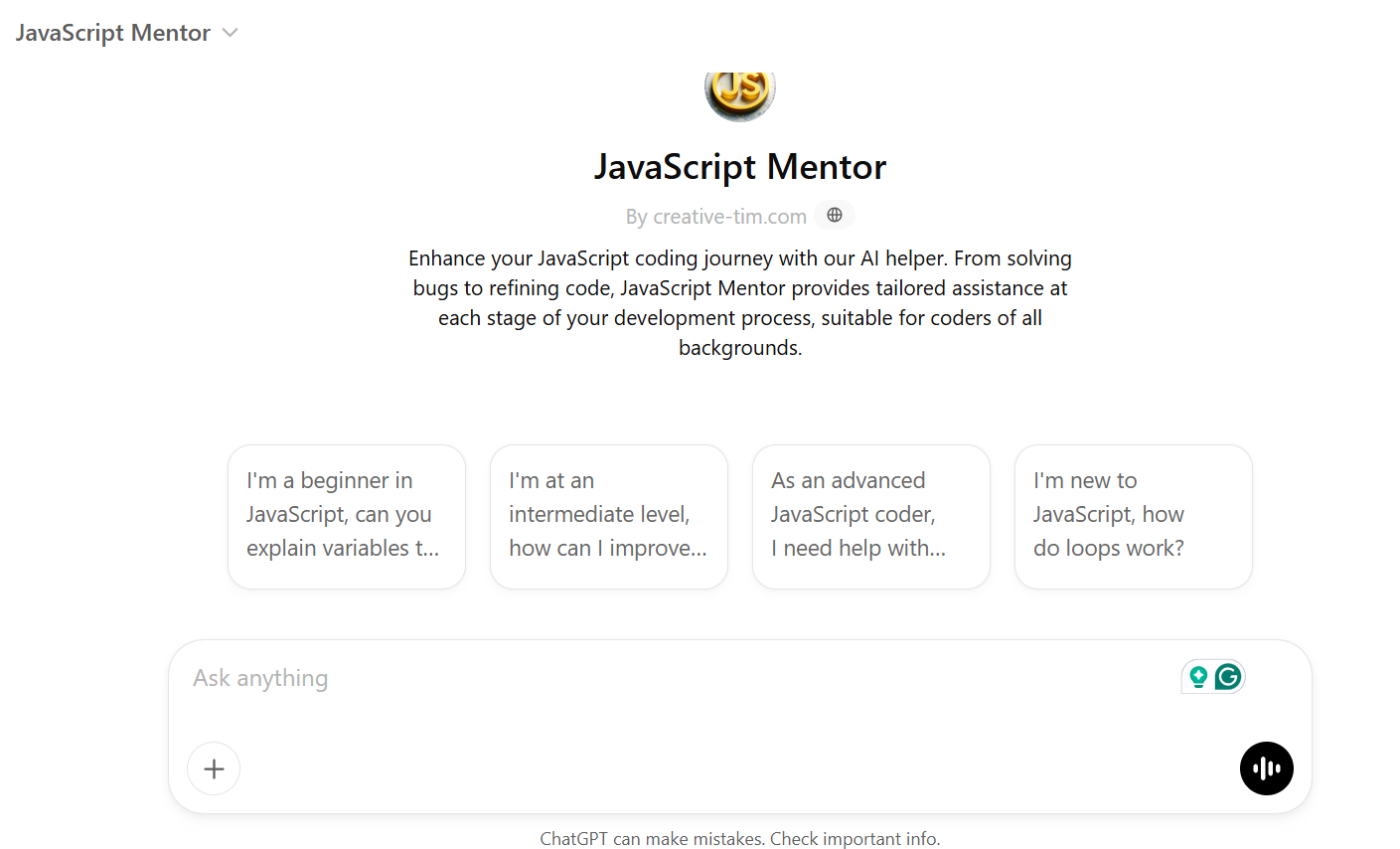 JavaScript Mentor