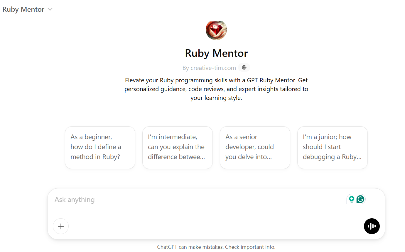 Ruby Mentor