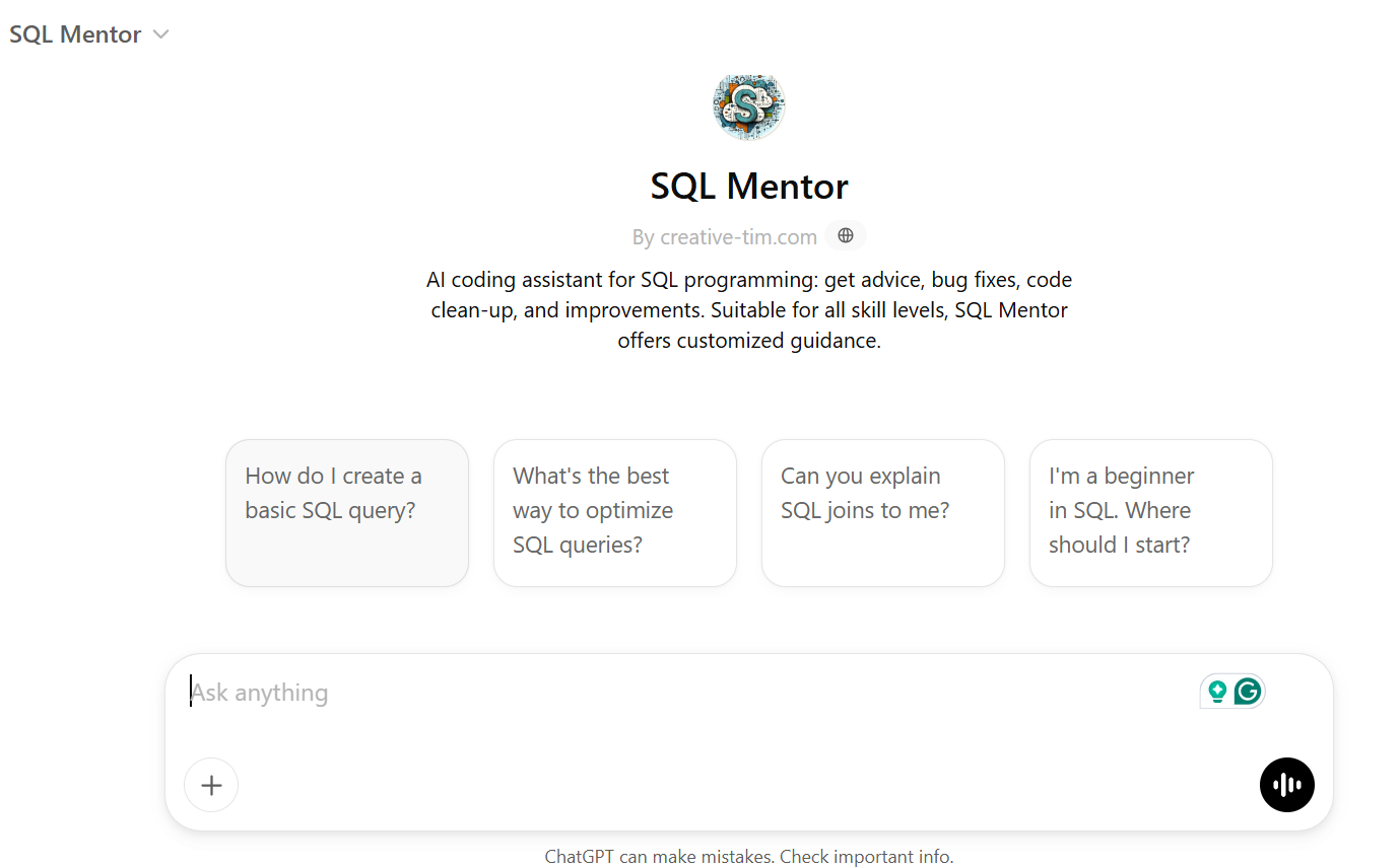 SQL Mentor
