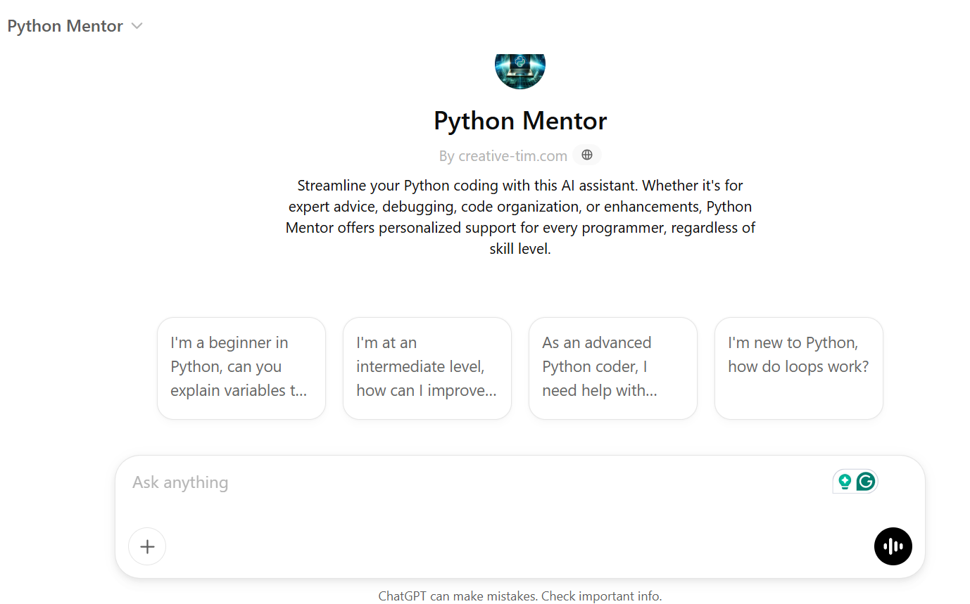 Python Mentor