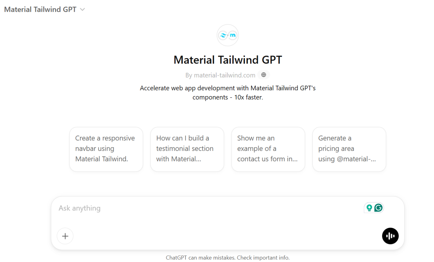 Material Tailwind GPT