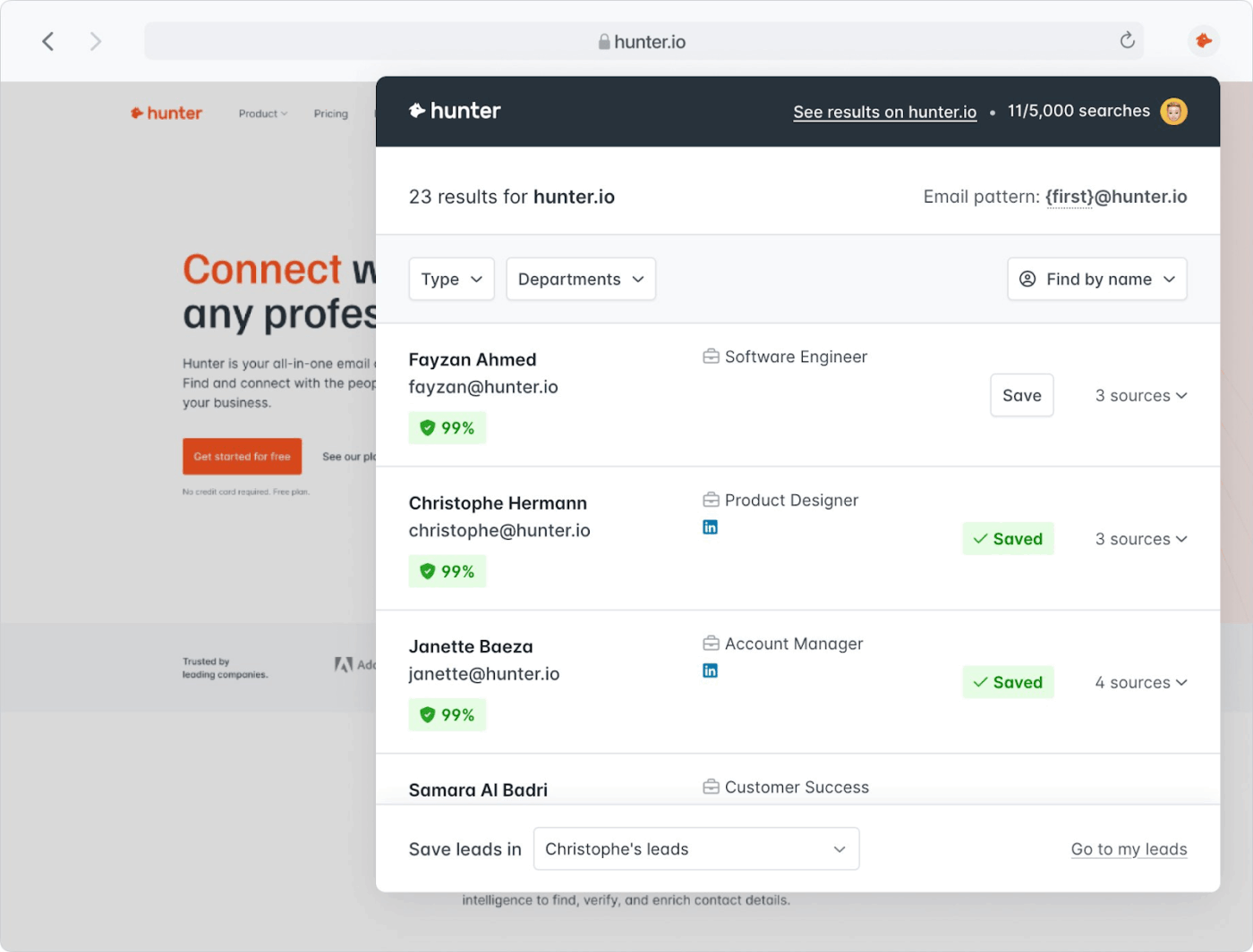 Hunter.io: B2B Contact Database