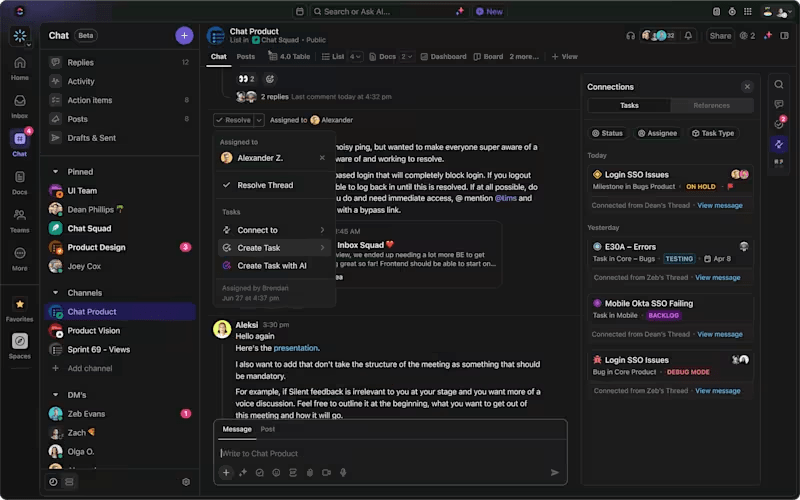 ClickUp Chat: Unified Digital Workplace