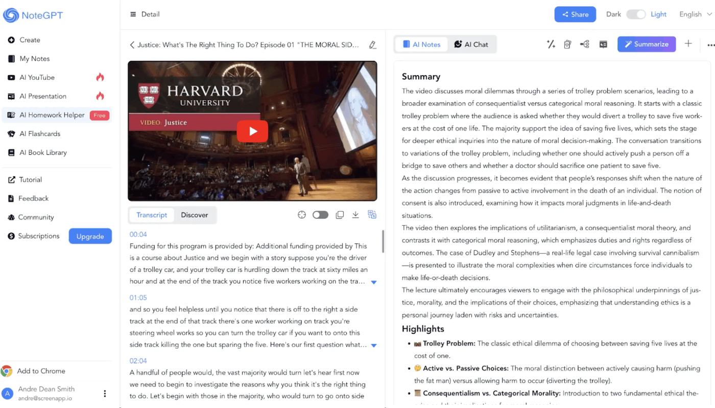 NoteGPT - Creatore di guide allo studio IA