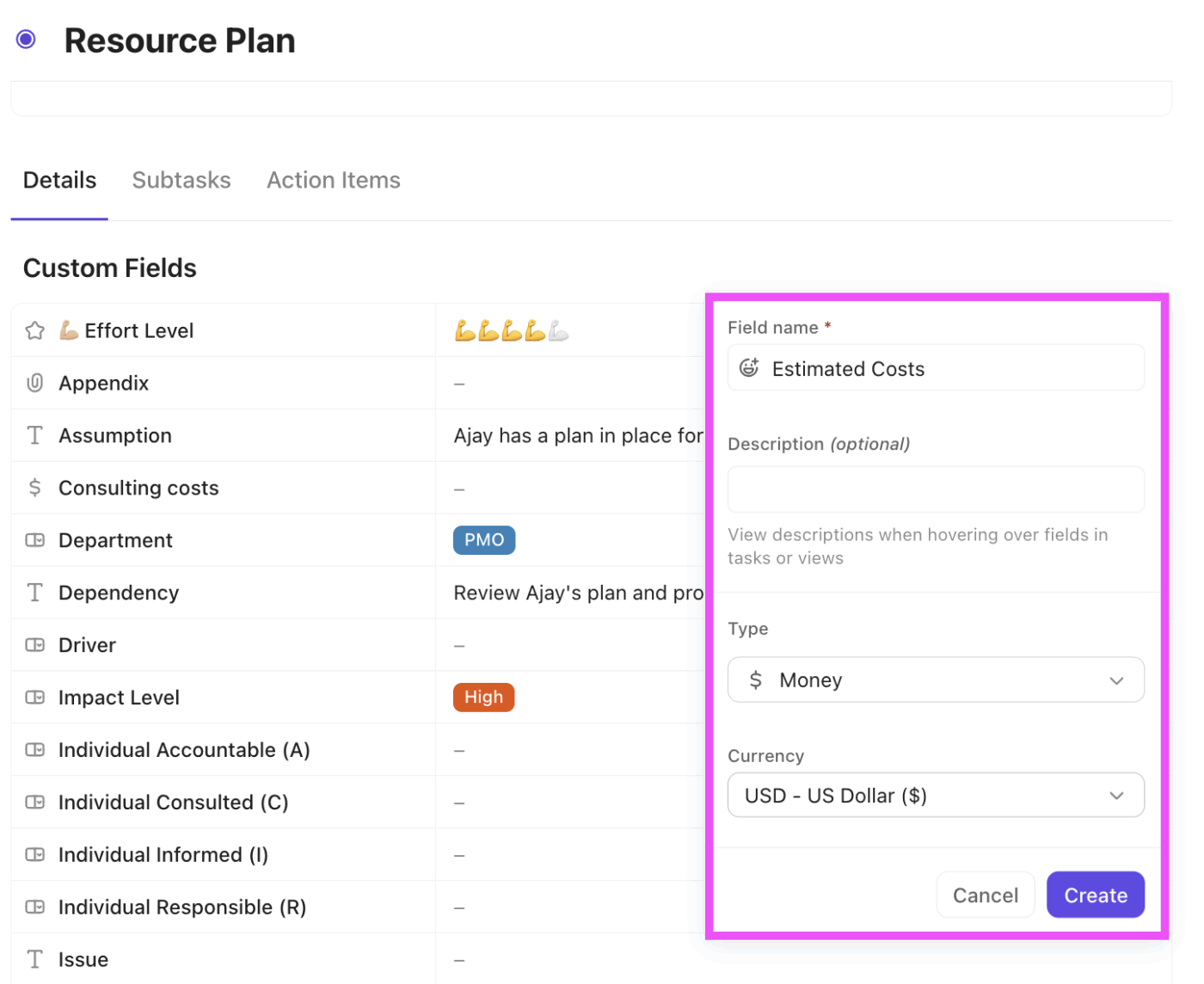 Custom Fields in ClickUp