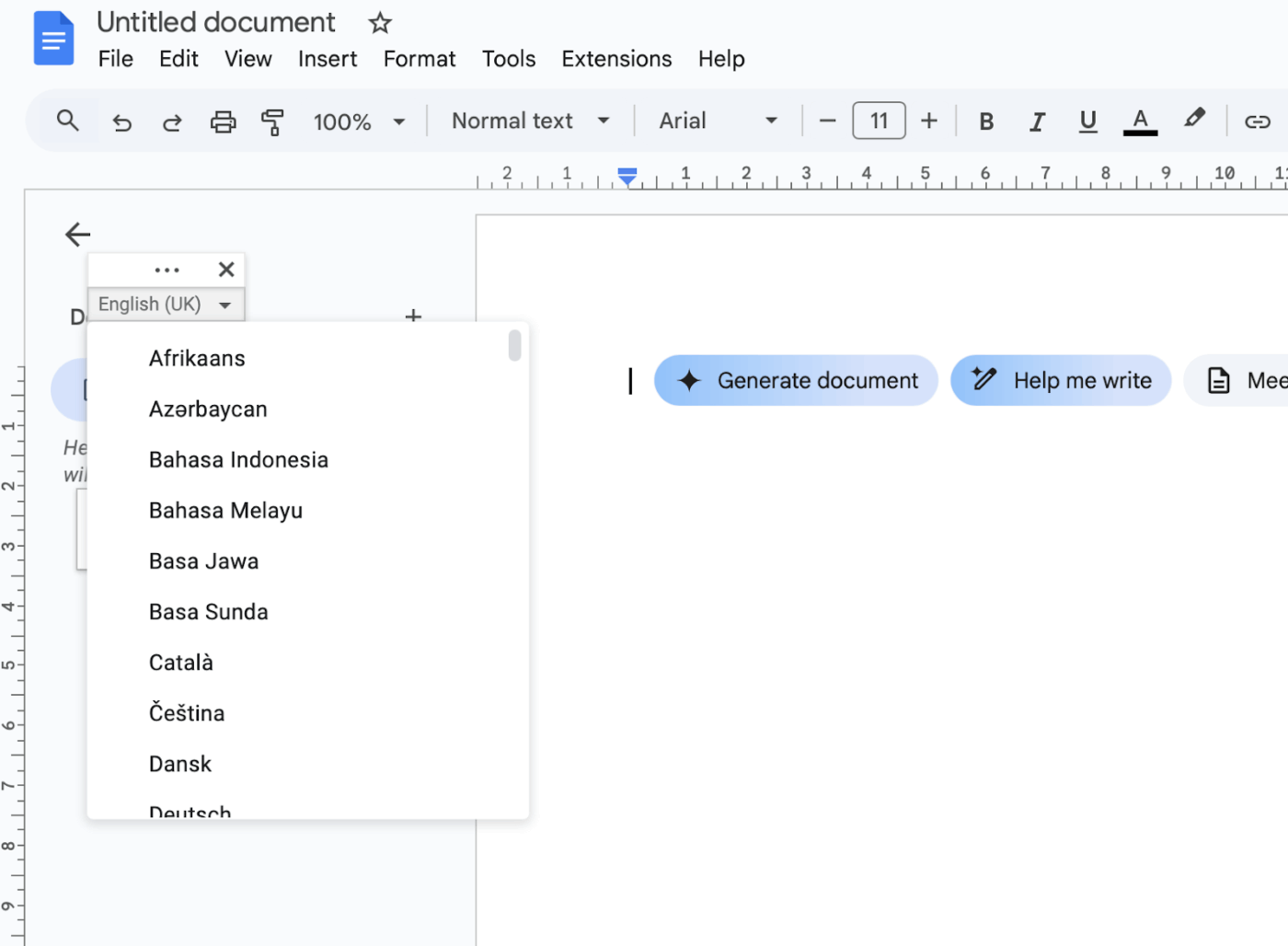 Language and Dialect Options