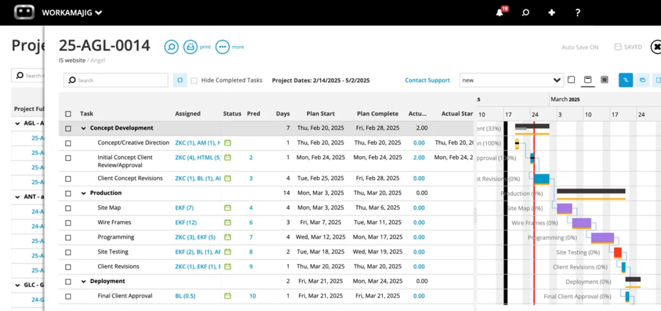 Workamajig: creative project management software