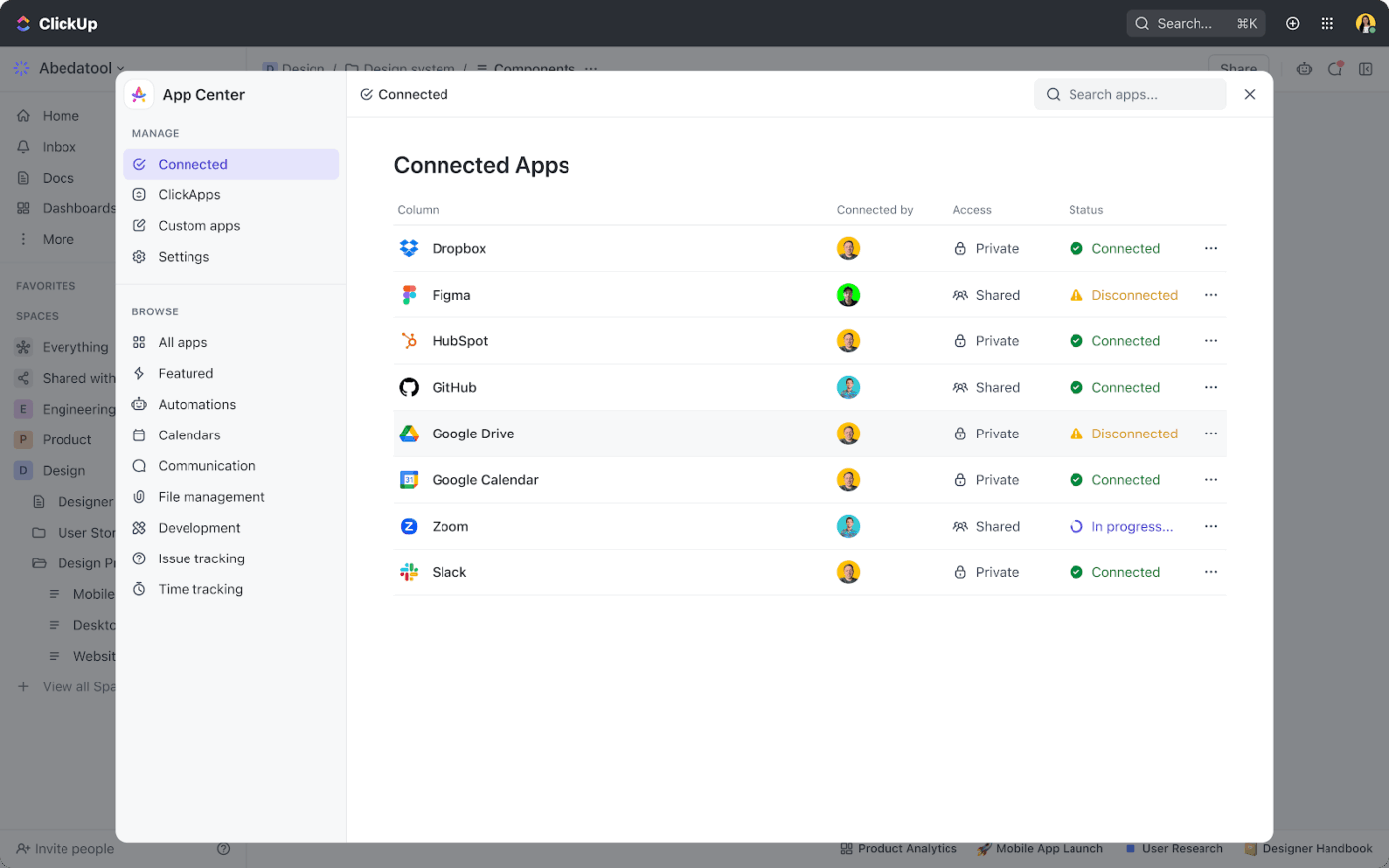 ClickUp Integrations and Connected Search: Enhanced search function to improve customer and client experience
