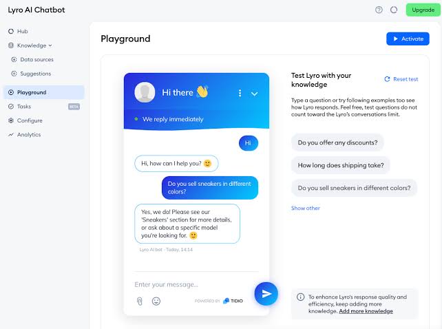 Tidio Lyro: AI customer service agent offering instant responses without compromising quality
