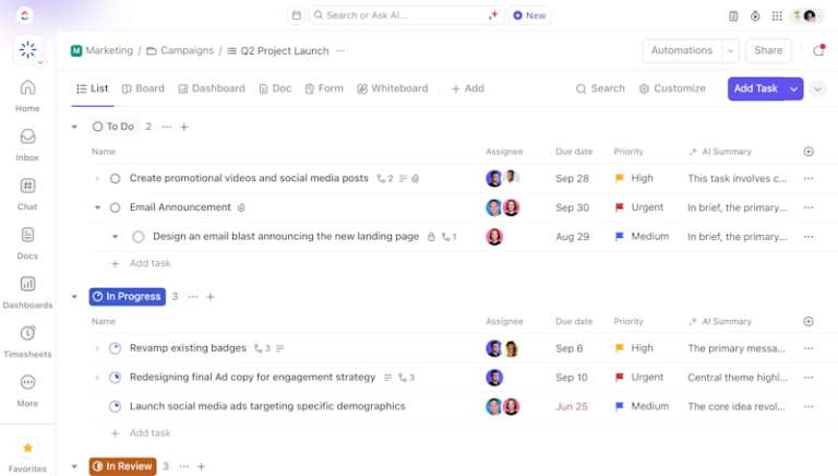ClickUp Dashboard