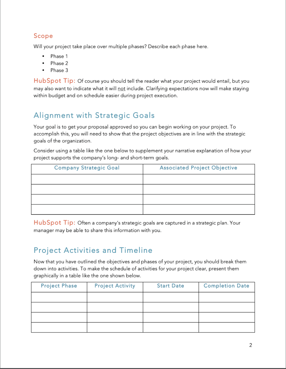 Word Project Proposal Template