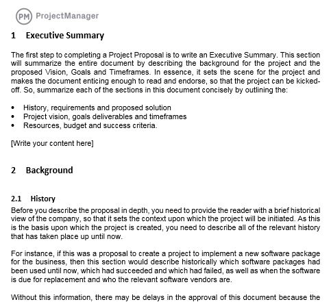 Word Project Proposal Template