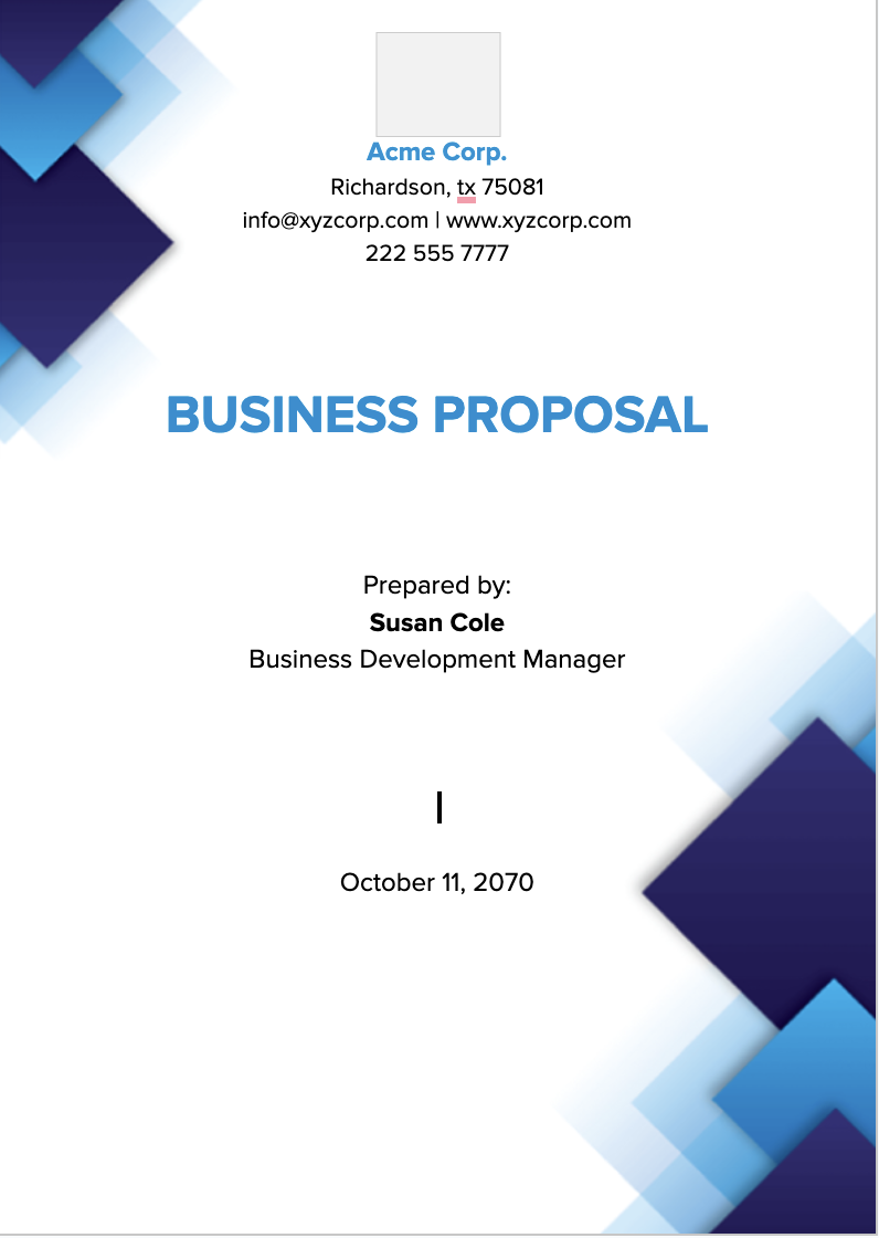 Word Business Proposal Template