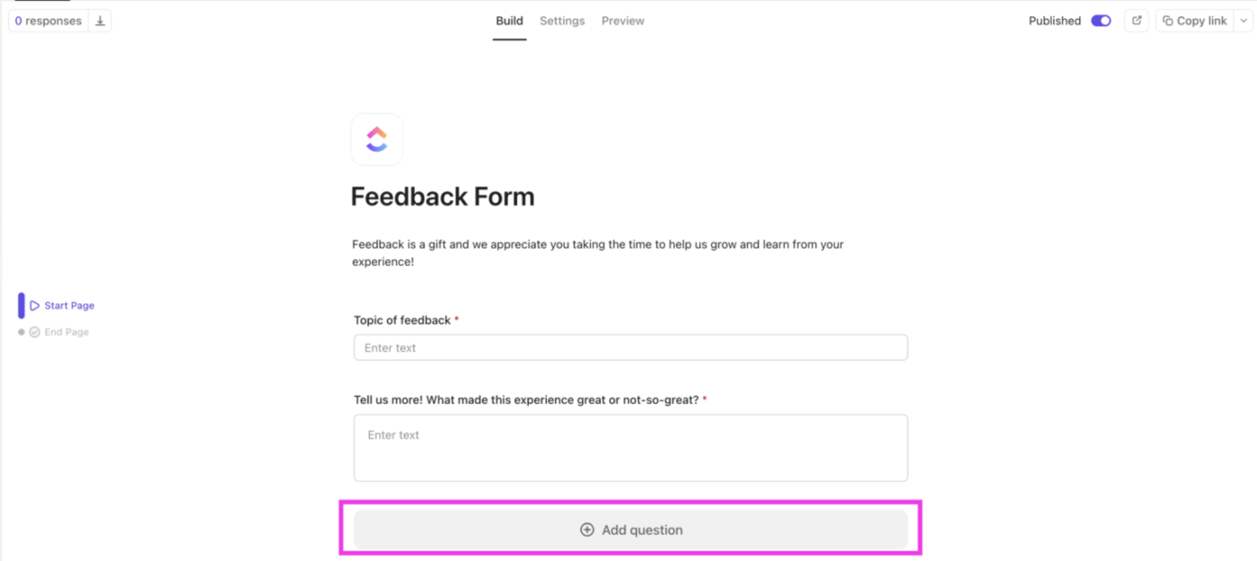Create a form in ClickUp without hassle
