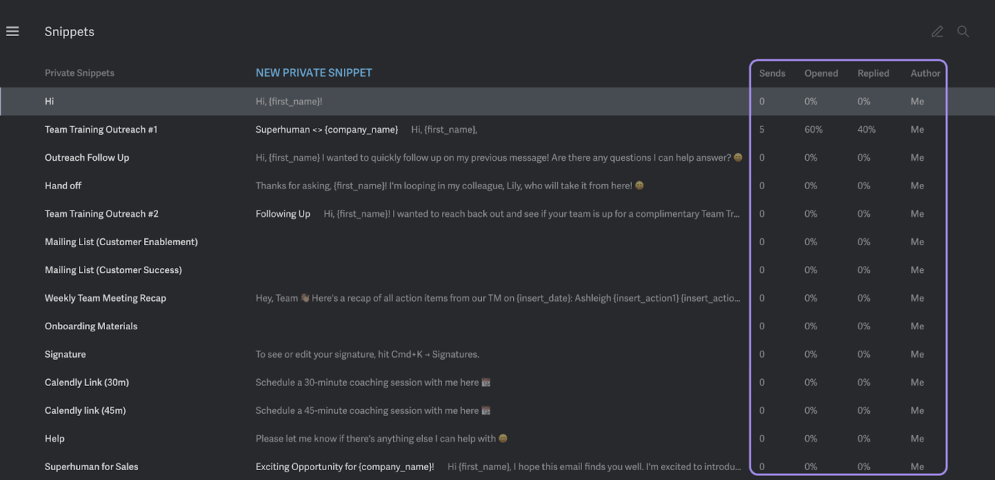 Superhuman desktop version interface