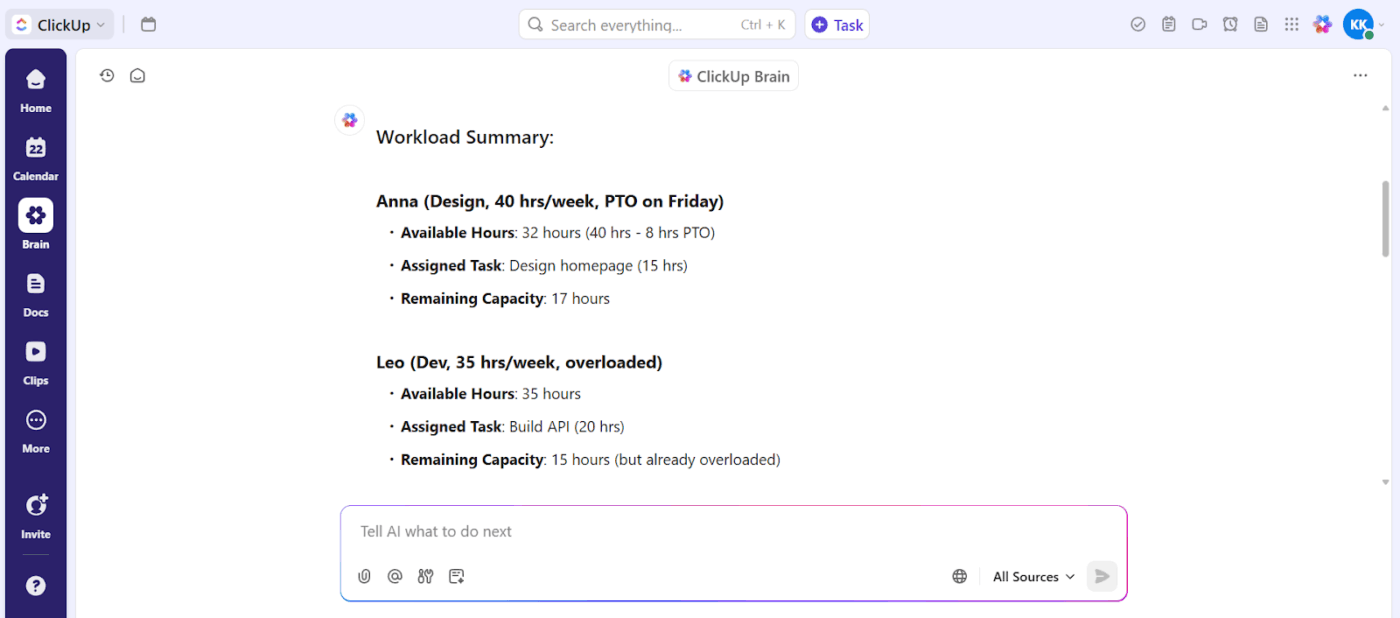 ClickUp Brain
