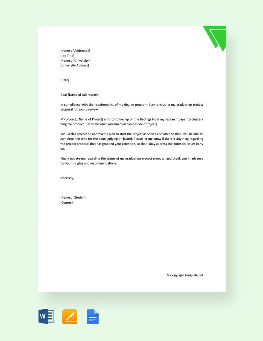 Word Graduation Project Proposal Template