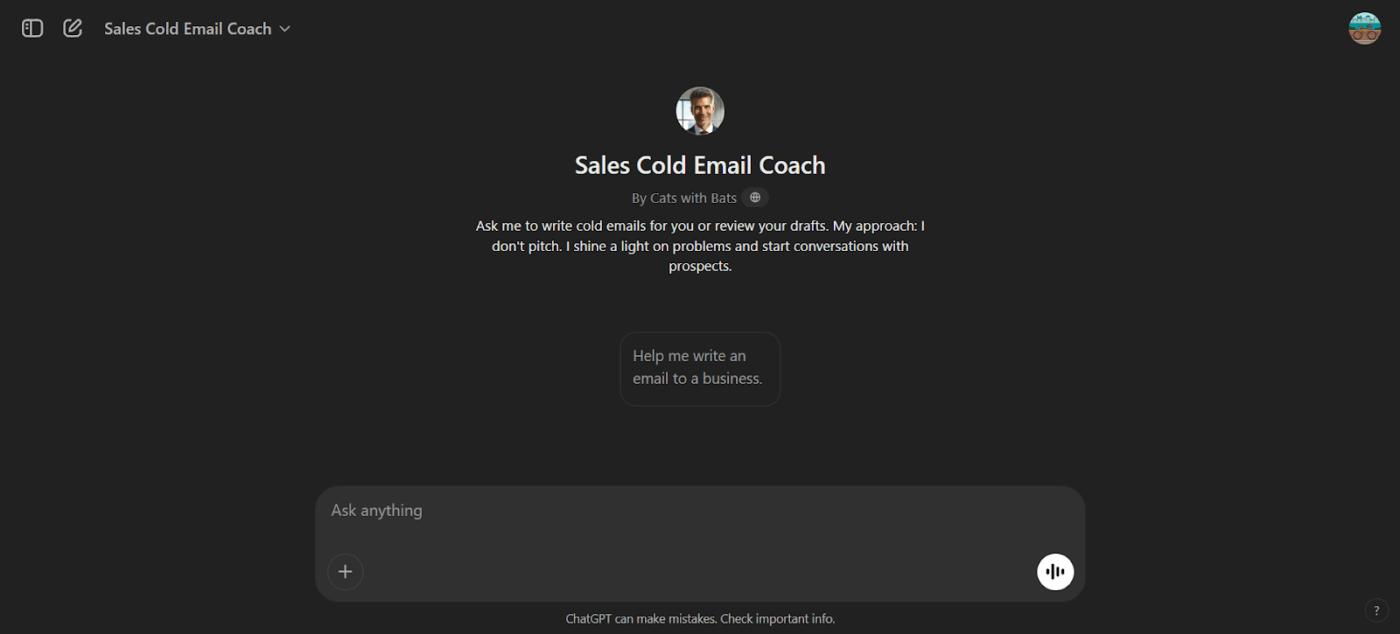 Sales Cold Email Coach