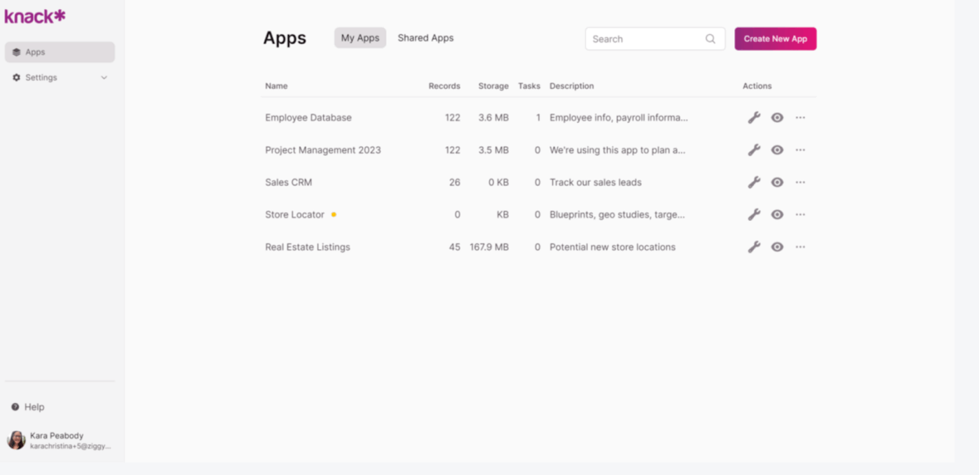 Knack: creador visual para apps personalizadas sin dependencia de un proveedor específico