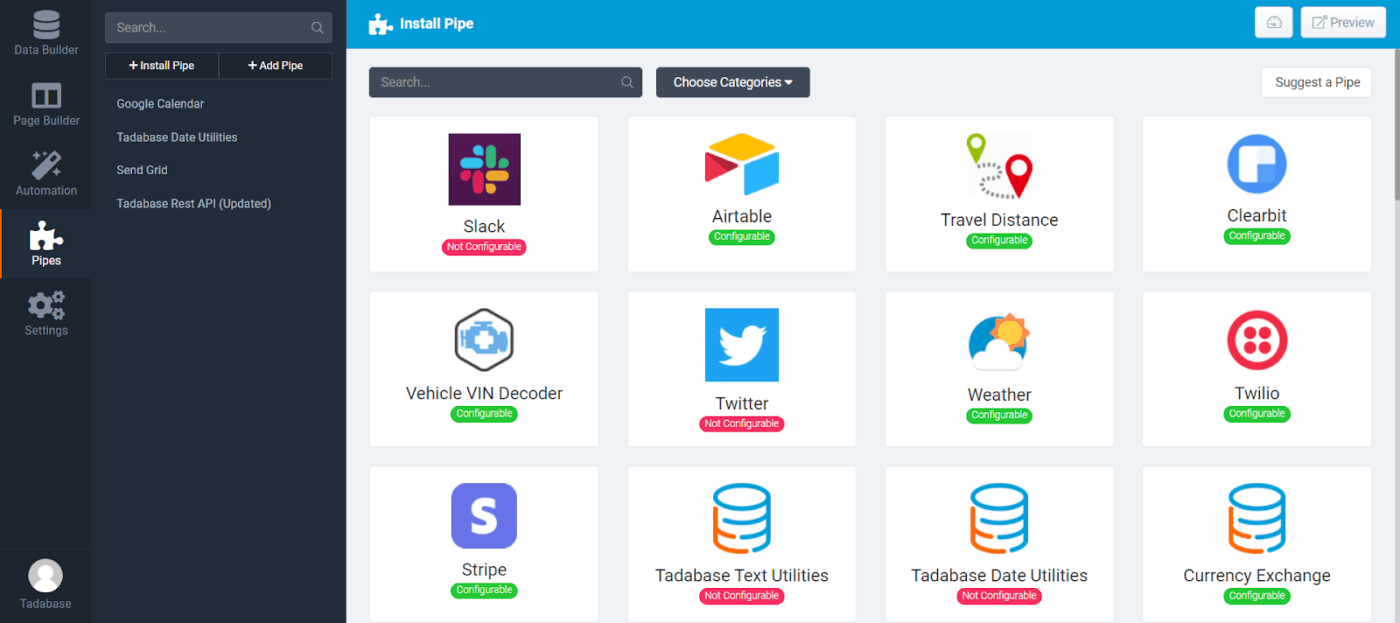 Tadabase: cree herramientas internas utilizando un backend de base de datos nosql