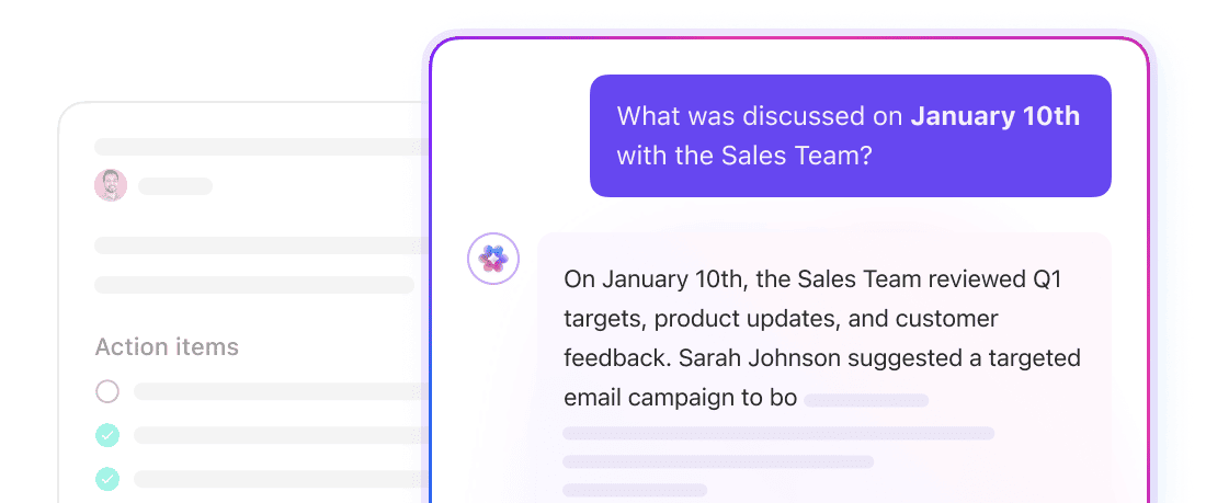Make every meeting transcript searchable with ClickUp Brain