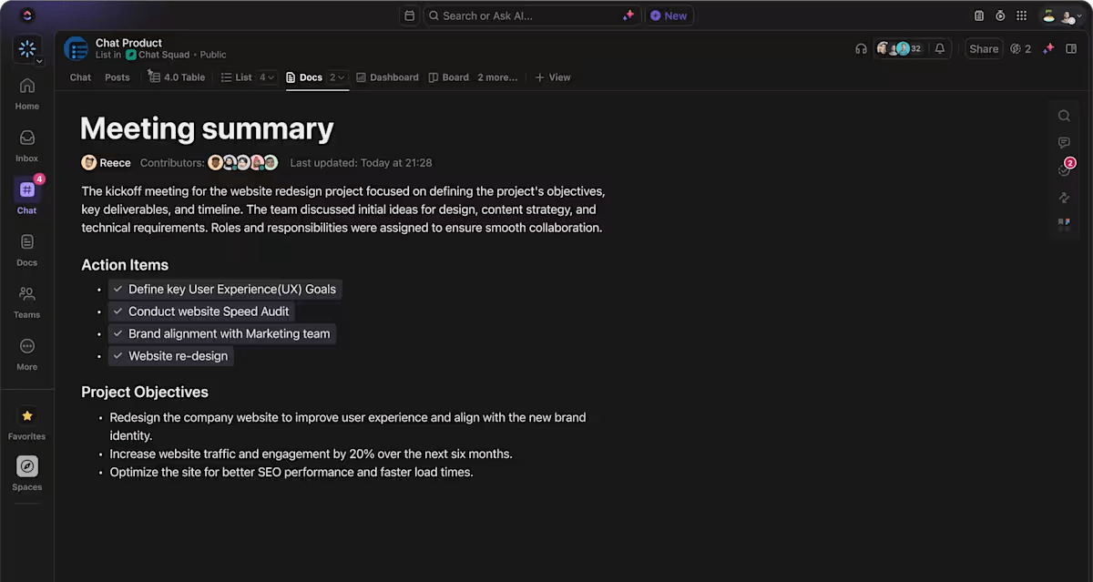 Generate instant meeting summaries from SyncUp recordings with ClickUp Brain: best clickup tutorials