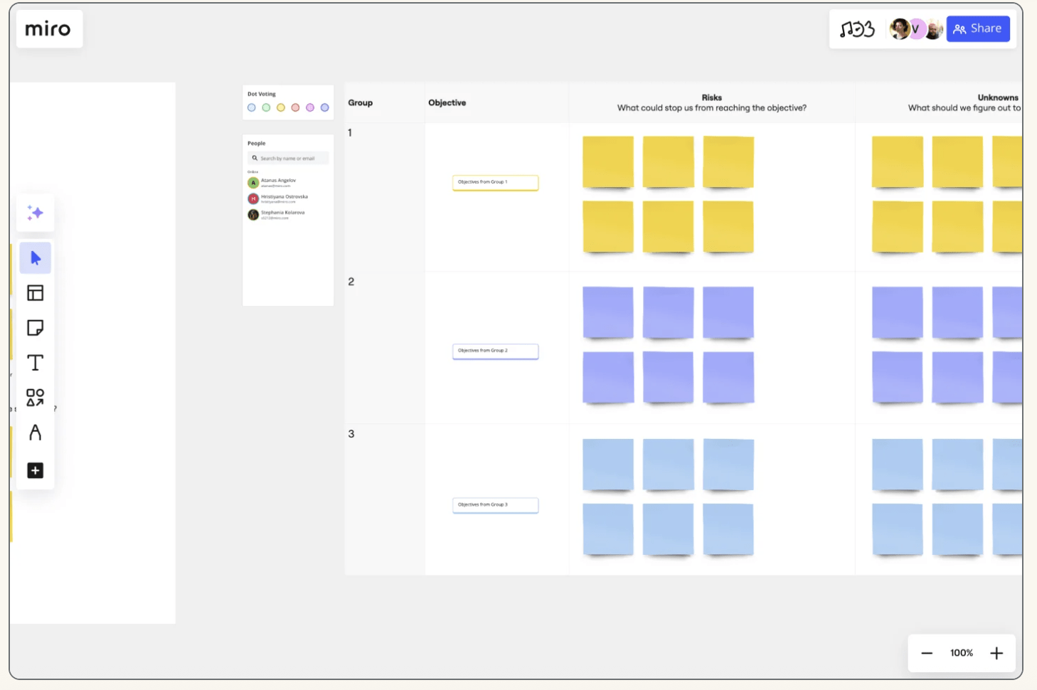 Miro OKR planning template