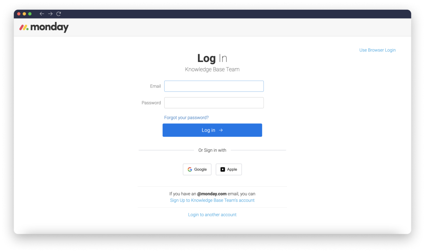 password_Monday.com login