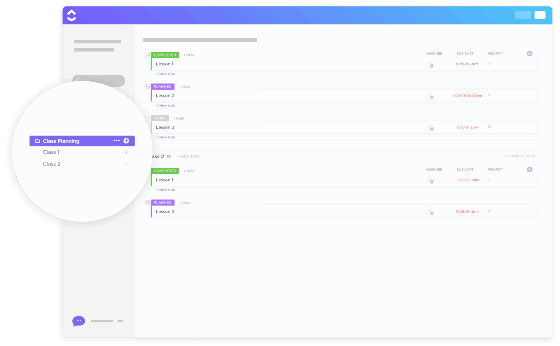 Class Planning Template