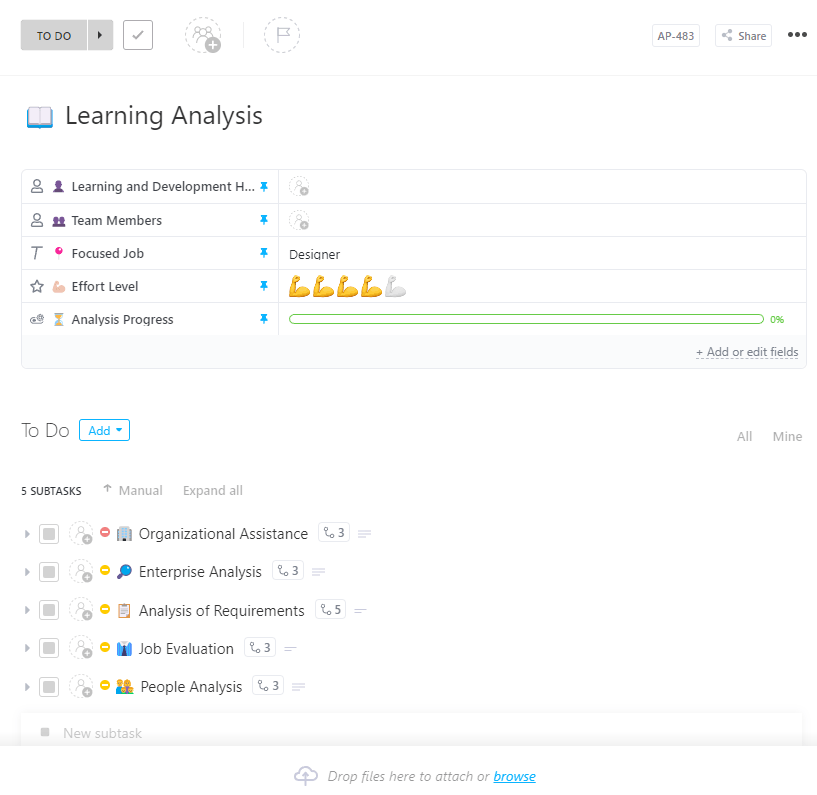 Learning Analysis Template : tutoring template
