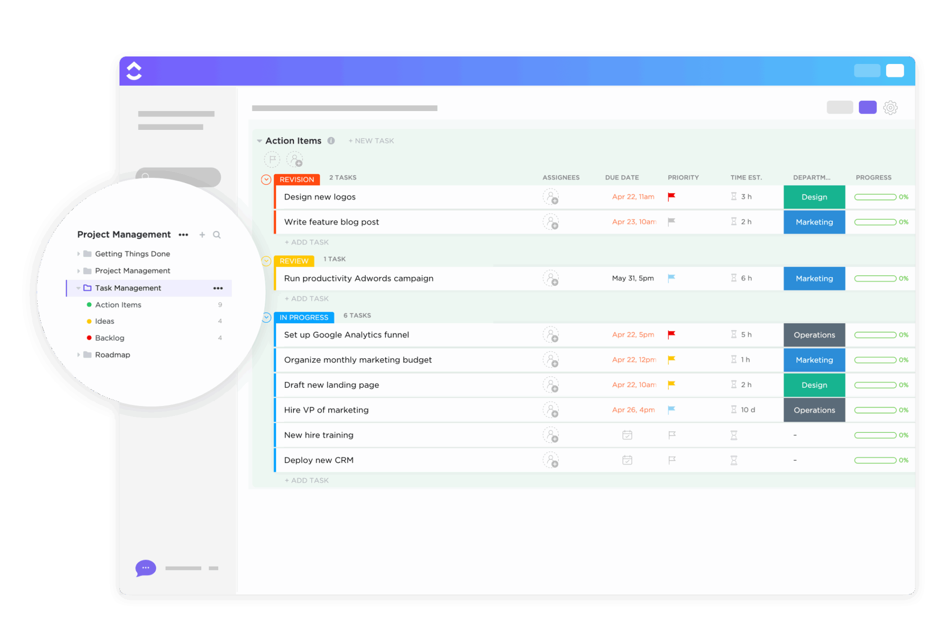 ClickUp’s Task Management Template