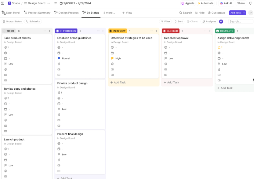 ClickUp Design Board Template