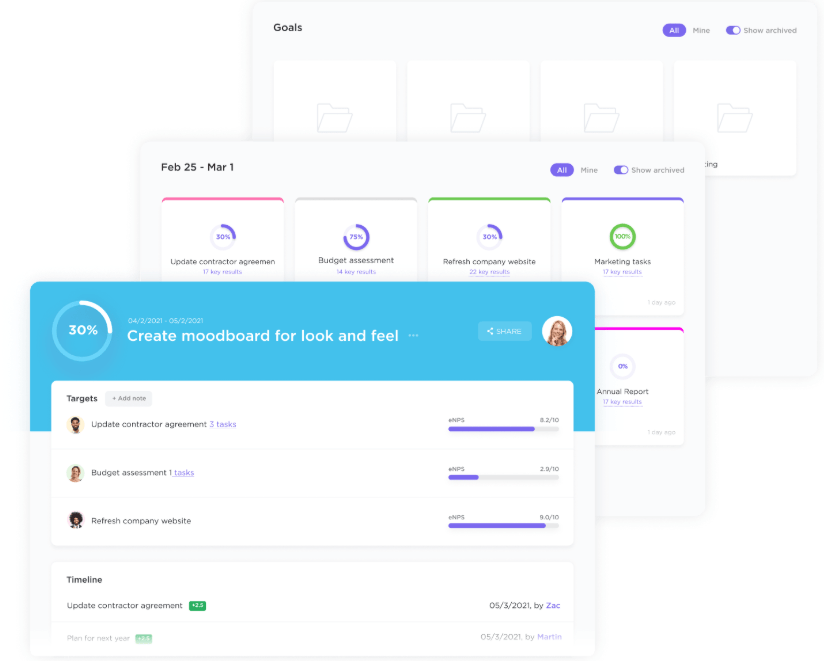 Mapping research goals into ClickUp Goals feature