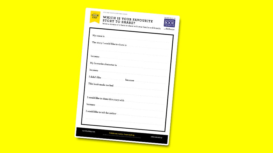 Book Review Template by World Book Day
