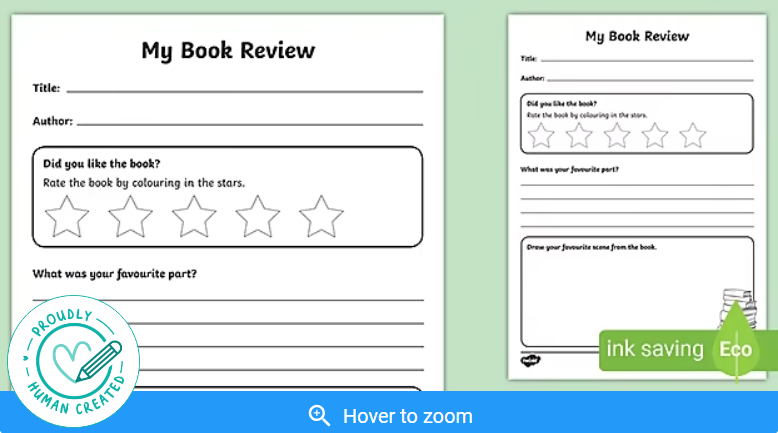 Book Review Template by Twinkl