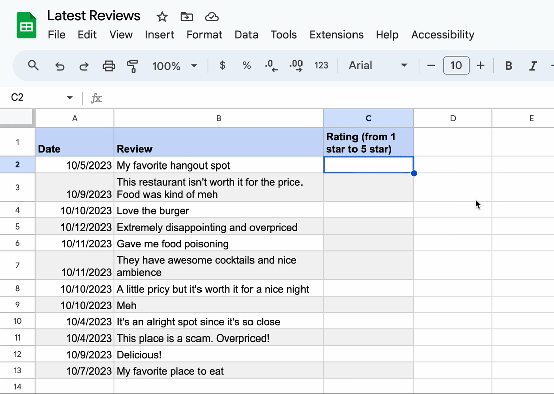 Add an AI column for repeated actions