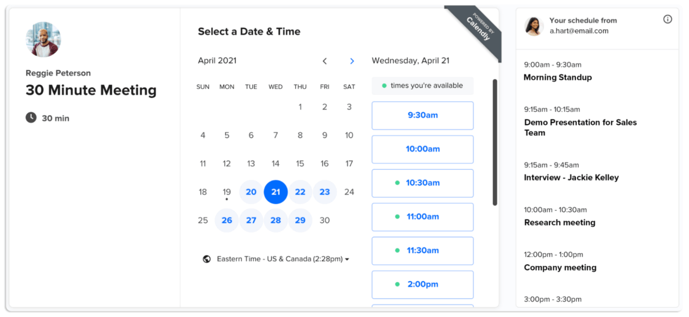Calendly Dashboard : Timetap Alternatives