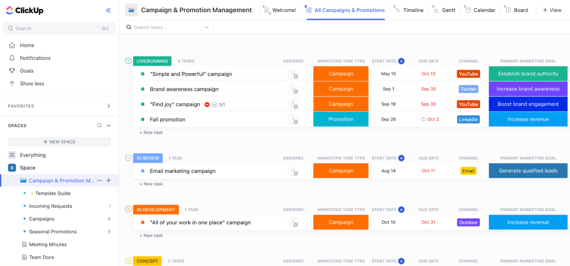 Campaign & Promotion Management Template