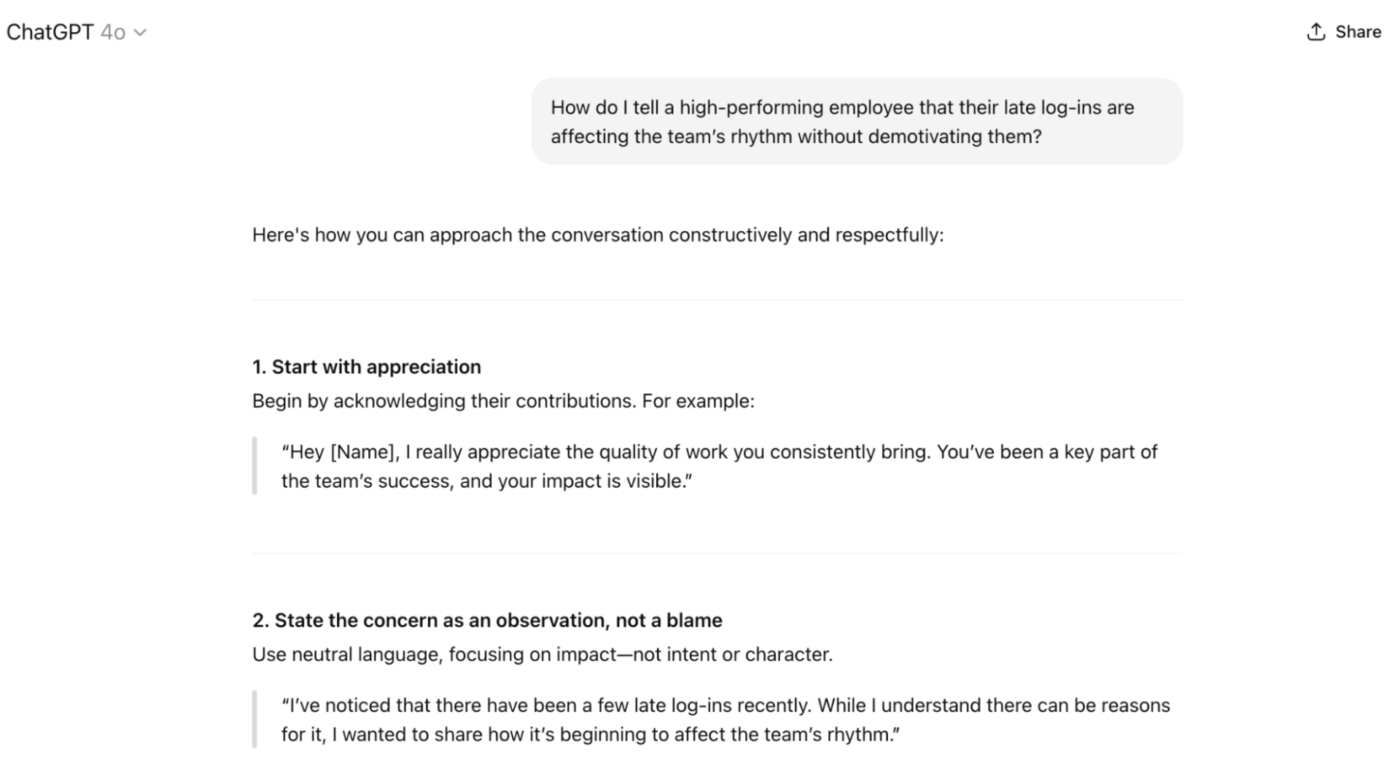 ChatGPT Situational Guidance: ChatGPT HR-gebruiksscenario's