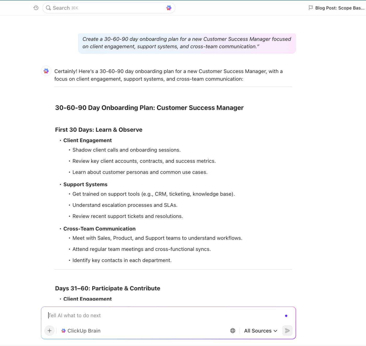 ClickUp Brain 4: ChatGPT HR-gebruiksscenario's