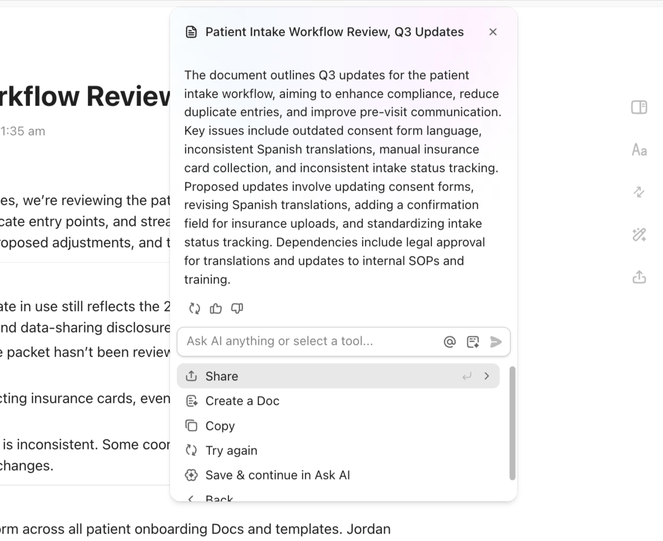 ClickUp Brain : HIPAA Compliant Chat