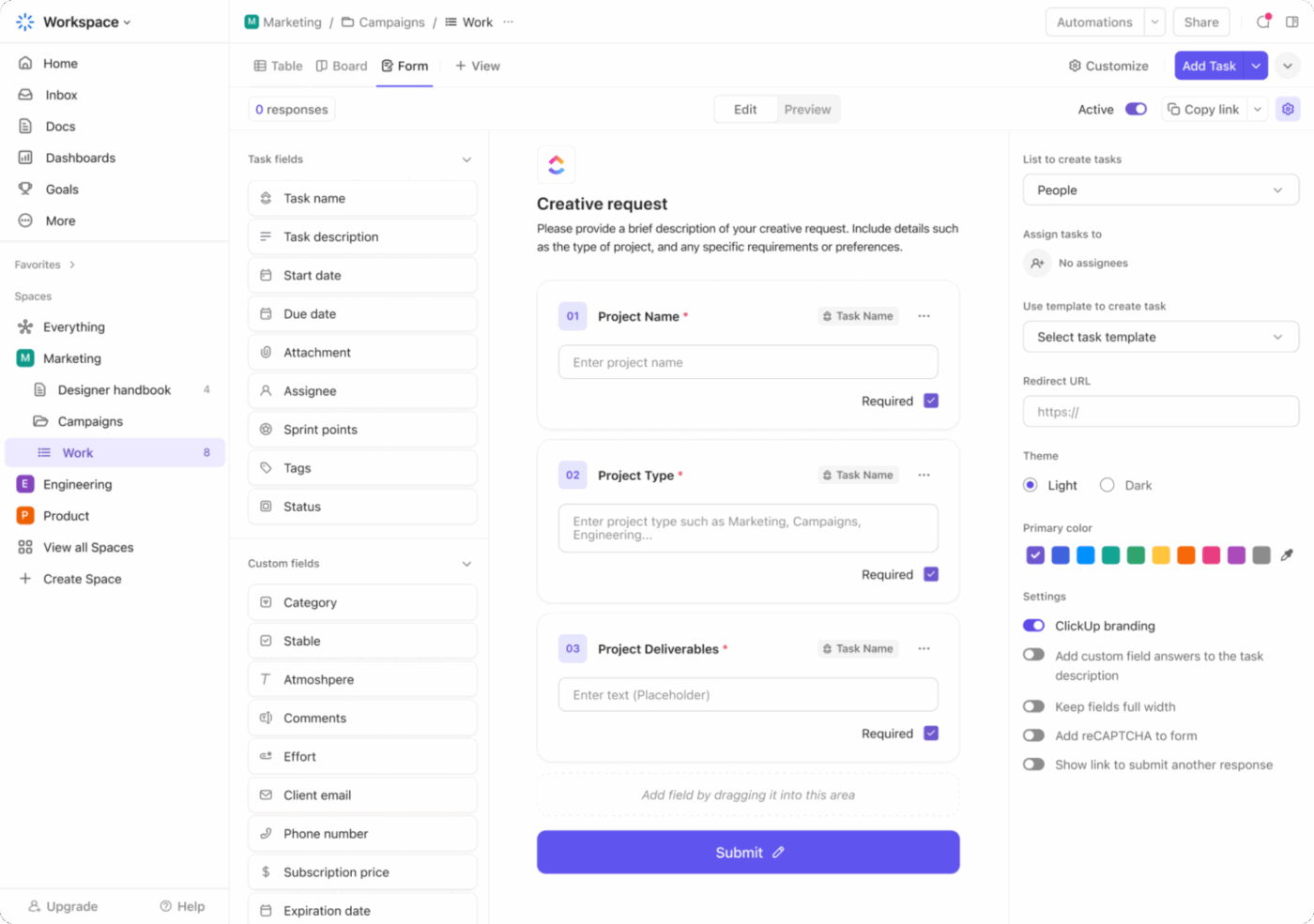 ClickUp Forms
