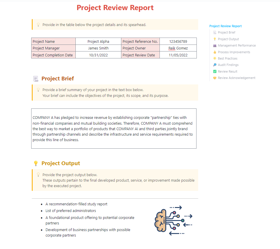 ClickUp Review Template