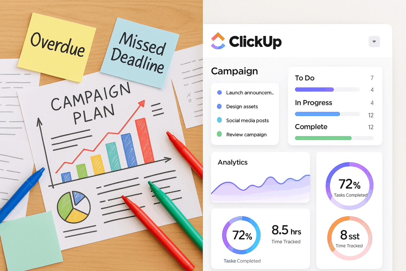 ClickUp vs pengelolaan kampanye manual