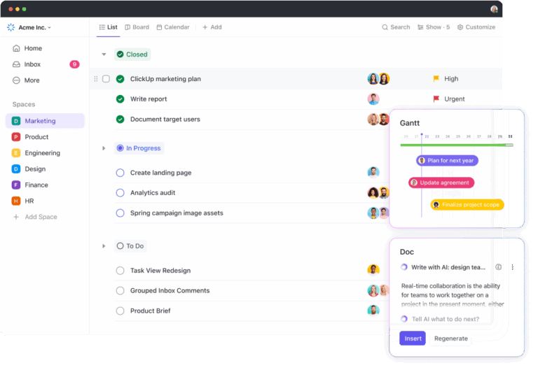 ClickUp’s Campaign Lists