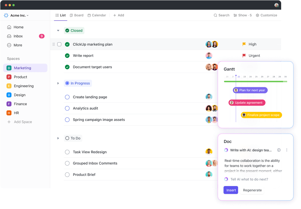 ClickUp’s Campaign Lists : Marketing Project Management Software