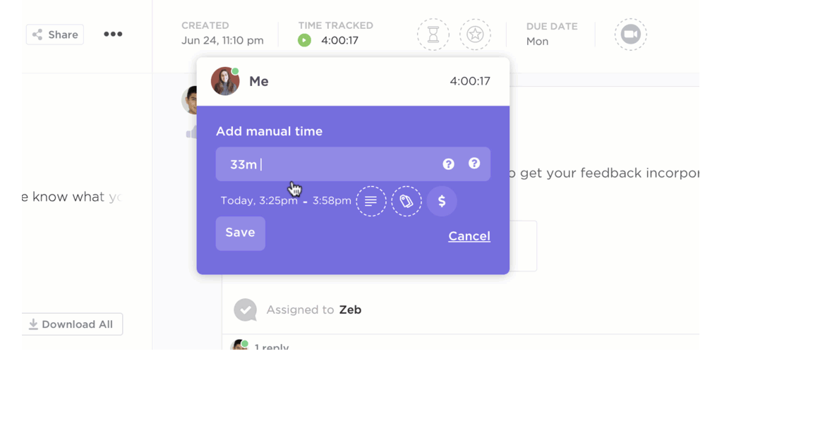 ClickUp’s Project Time Tracking