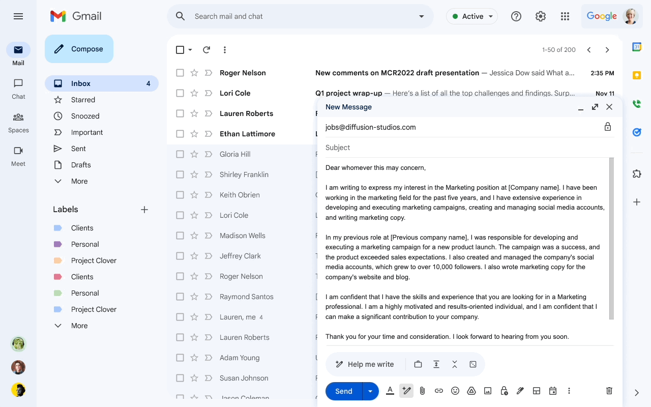 Notion Mail vs Gmail comparison: Write with AI in both the Android app and iOS app