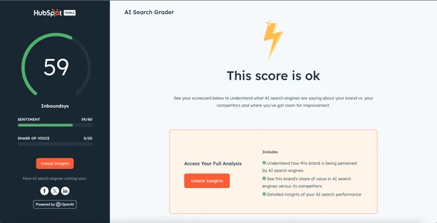 HubSpot AI Search Grader